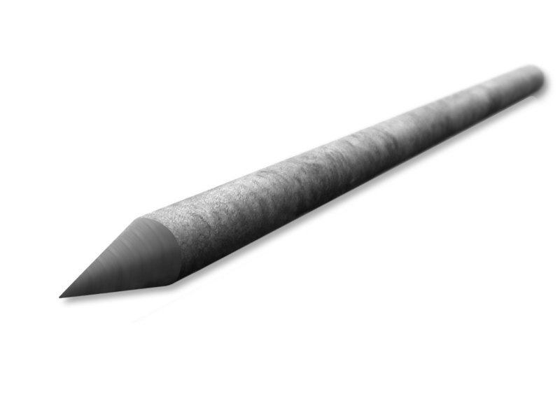 Ronde paal 9,5 cm x230 cm lang met punt van 15 cm 