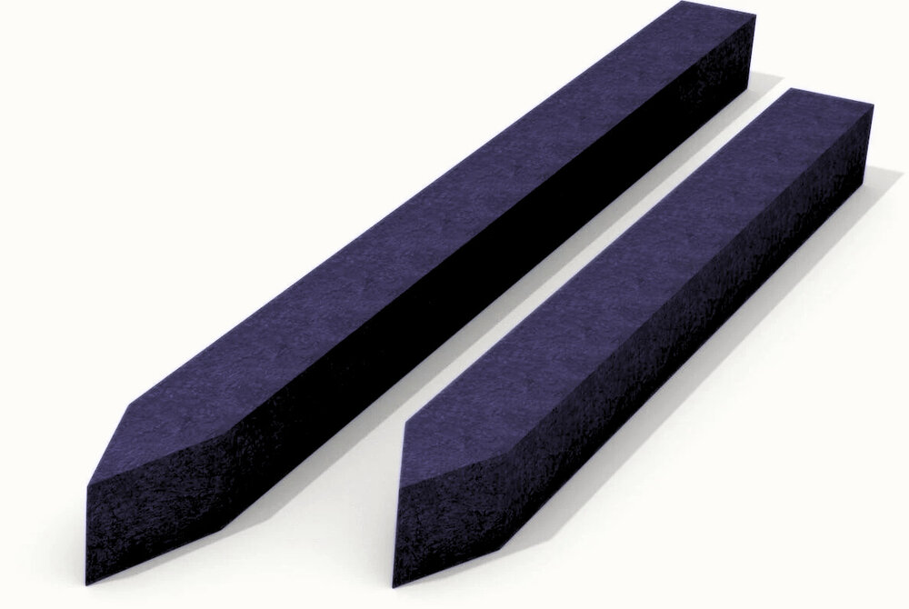 5x5x55 cm piketpaal zwart met punt 